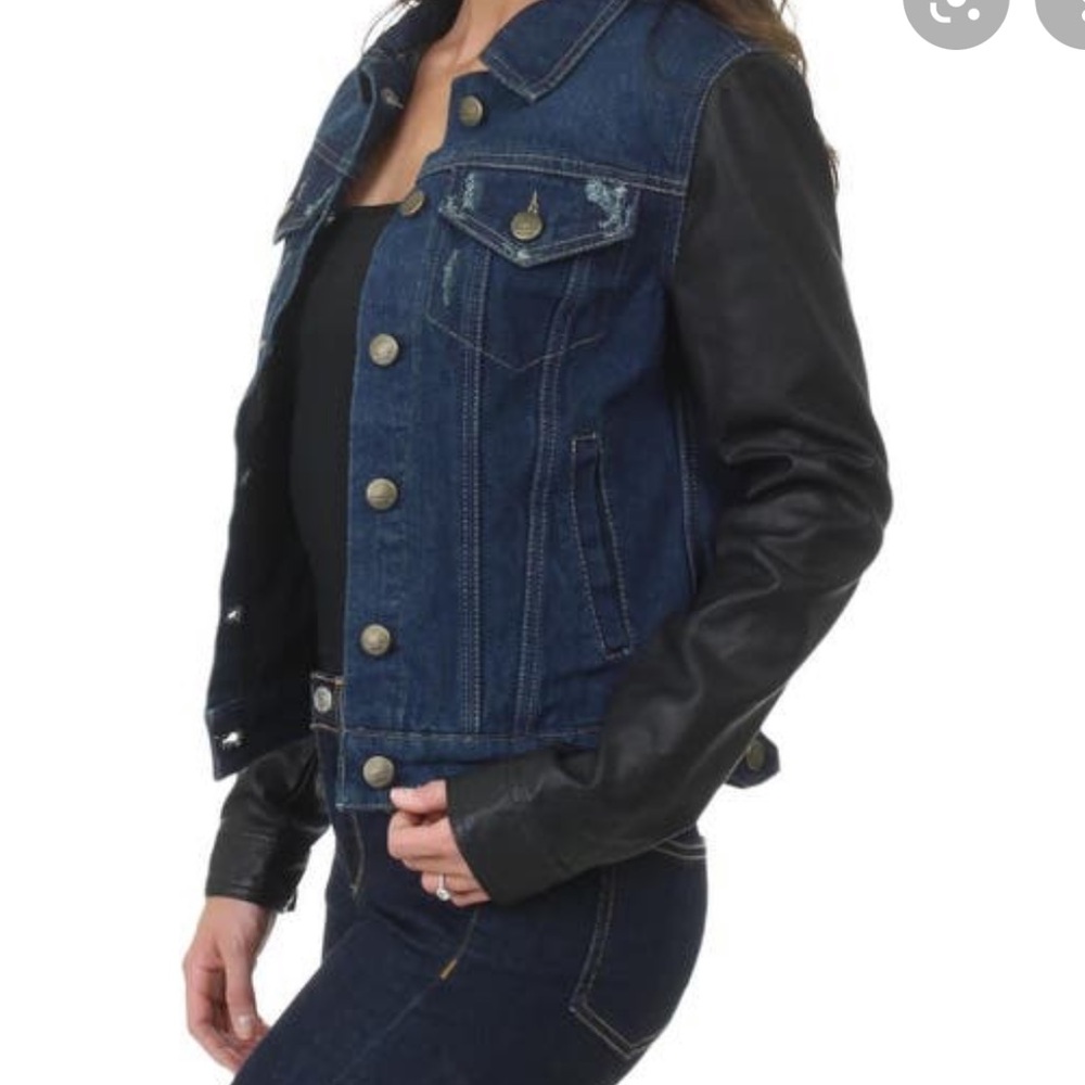 Laundry denim and vegan leather jacket